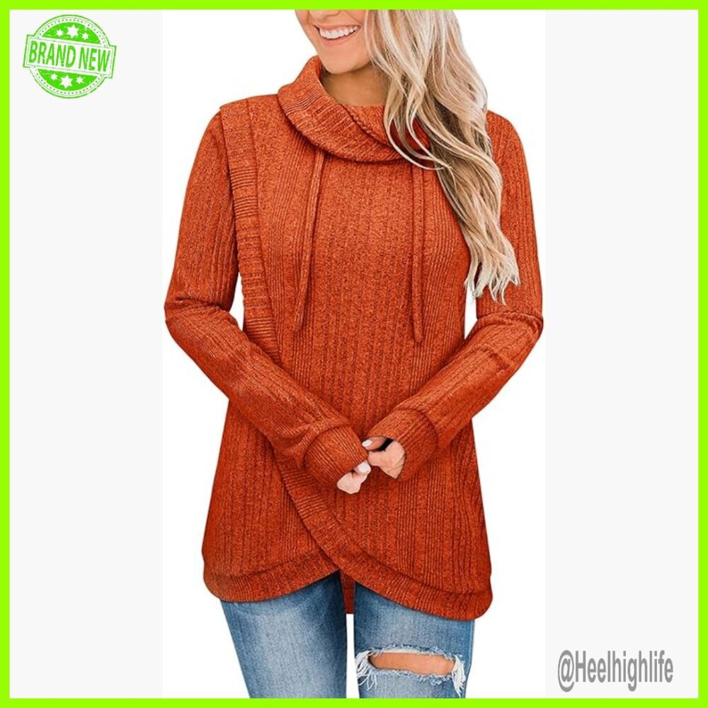 Long Sleeve Turtleneck Tunic Sweater, Lightweight Pullover for Leggings